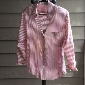 Isaac Mizrahi light purple and cream pinstripe
